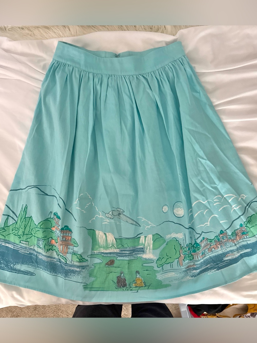 Her Universe Aqua Scenic Print Circle Skirt